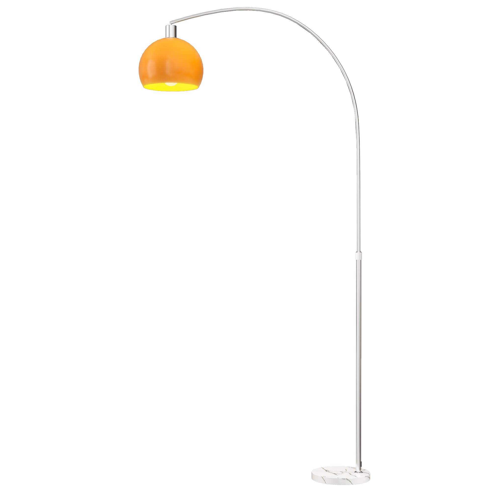 HOMCOM Floor Lamp for Living Room, Modern Standing Lamp with Shade & Foot Switch, Minimalist Tall Pole Lampshade for Bedroom, Office, Orange