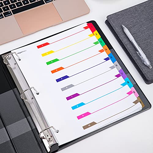 Image of AmazonBasics Numeric Paper Binder Dividers, 10 Tab, 6 /Pack