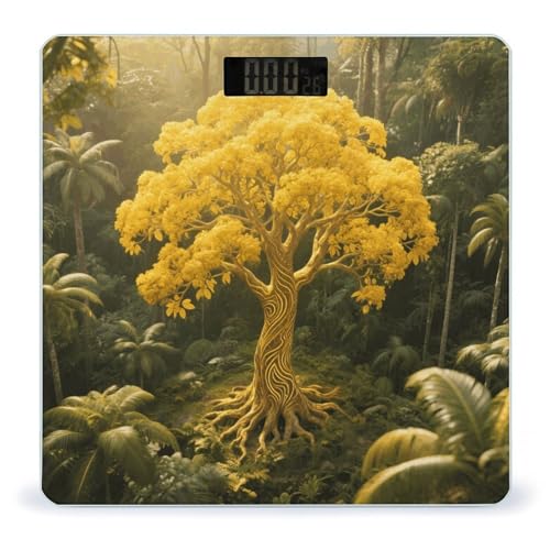 Báscula Digital de Baño con Diseño Árbol de la Vida Amarillo miniatura 1