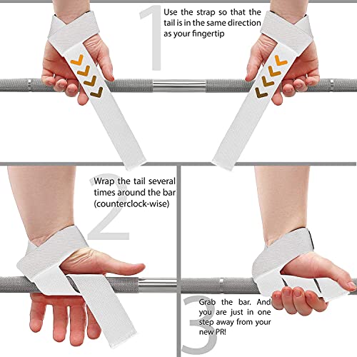 Image of WARM BODY COLD MIND Lasso Lifting Wrist Straps for Cross Training - Rated at 770 lb - Hand Wraps for Olympic Weightlifting, Powerlifting, Weight Lifting, Bodybuilding Strength Deadlift Gym Bar, Cotton
