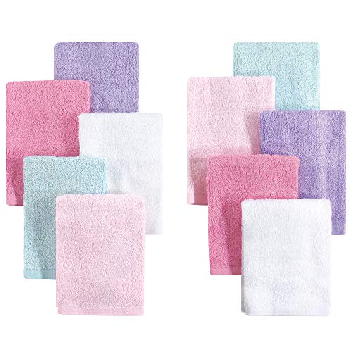 Image of Little Treasure Unisex Baby Rayon from Bamboo Luxurious Washcloths, Pink Lilac 10-Pack, One Size