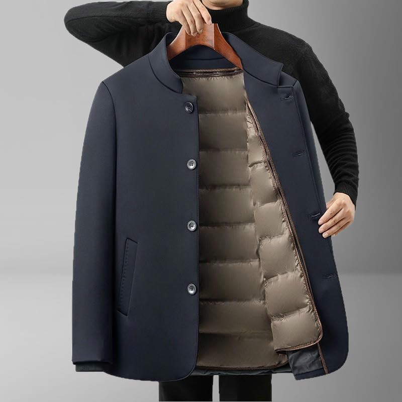 Chaqueta de plumón de alta densidad para hombre con acabados de invierno 5