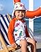 Ghteas Infant Swimsuit Boy Bathing Suit Swimming Suit One-Piece Long Sleeve Swimwear with Hat Rash Guard Summer Beach 3-6 Months Orange Dinosaur