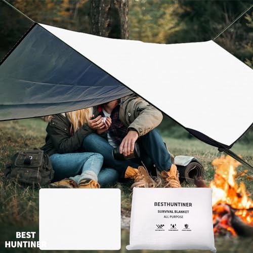 Image of Heavy Duty Survival Blanket -Multifunctional Reflective Tarp Thermal Blanket - 60 inch x 83 inch Waterproof Sandproof for Camping Hiking Outdoors Multifunctional Emergency Blanket