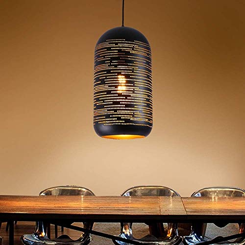 Lustre suspension indus métal noir e27 droplight restauration vintage - 4