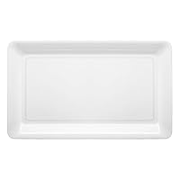 Vista 1 de Party Essentials Bandeja rectangular de plástico resistente, 12 pulgadas de largo x 18 pulgadas de ancho, blanco (caja de 6)