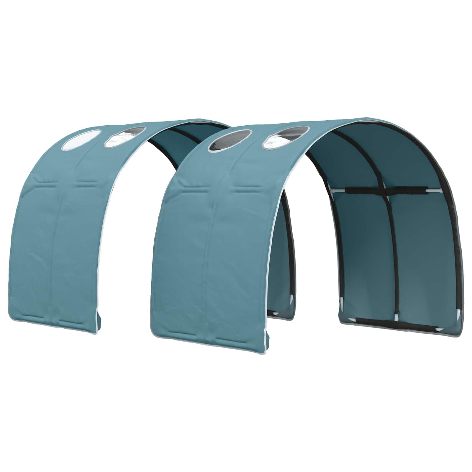 Bettunnel 2 Stück Himmelblau Polyester Schlafbereich Sichtschutz 211 x 67,5 x 2 cm Betthimmel Raumteiler