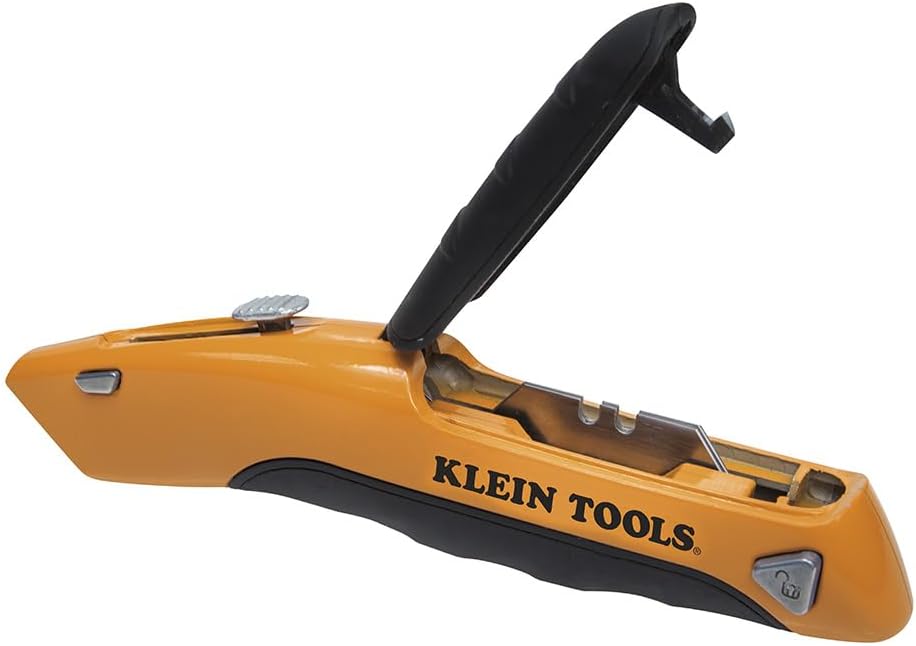 Klein Tools 44133 Heavy Duty Utility Knife, Retractable, Adjustable, with Wire Stripper, Klein-Kurve Handle