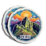 Peru Stickers - 5' Decal - Famous Landmarks - for Luggage, Laptop, Water Bottle, Car, Scrapbooking - Peru Souvenir - 130+ Options to Choose from - Latex Printed - Made in USA PLS489