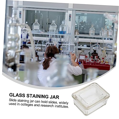 Mobestech 3 Pcs Glass Staining Jar 9slide Staining Tank Scientific