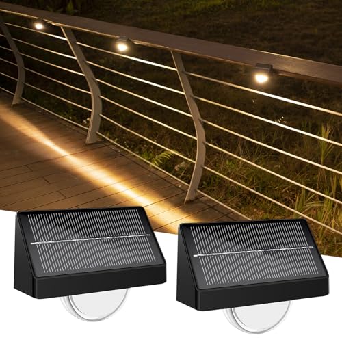 Artrastar Lámparas solares exterior jardín balcón 8 colores 3 modos iluminación escaleras IP65 resistente agua luz solar terraza decoración escaleras vallas 2 unidades