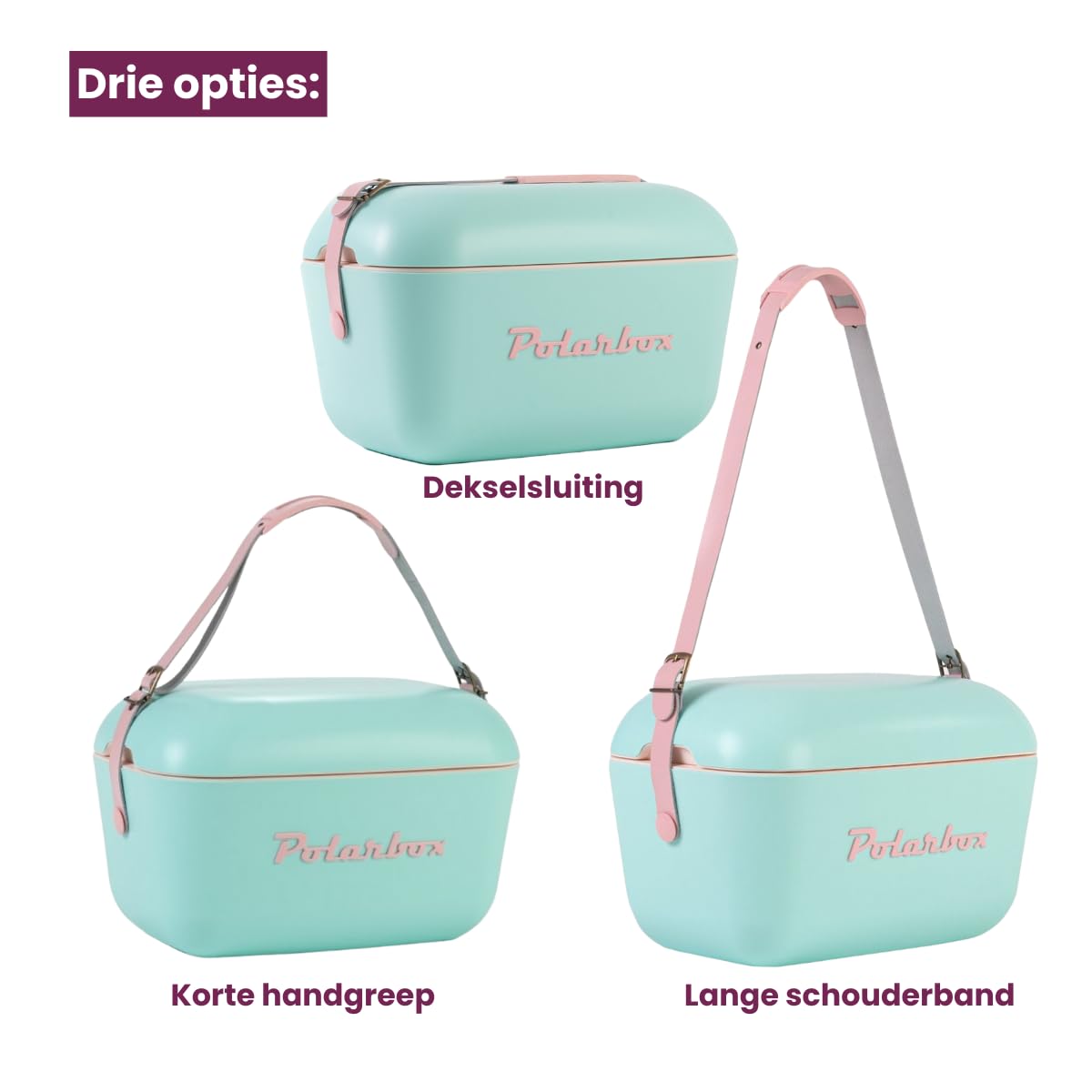 Polarbox Klasyczna retro vintage lodówka na kemping, piknik, plażę, 20 l, sorbet/różowa