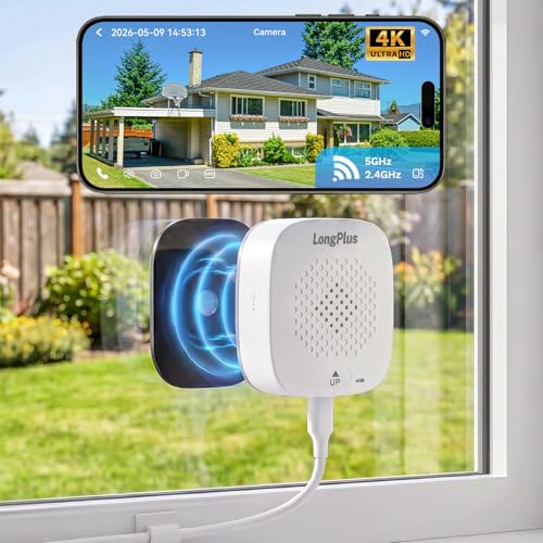 LongPlus 8MP 4K Window Camera 2.4/5GHz WiFi Window Cameras for Home Security Safeview Security Camera with Night Vision Full Color 24/7 Recording Human/Car Detection 2 Way Talk Easy Install