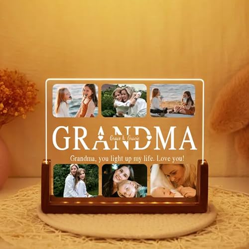 Image of Personalized Photo Collage Frame, Nana Photo Frame, Customized MomFrame, Mother's Day , Grandma Photo Collage Wooden Stand | Custom Gift | , Birthday valentine's day for Gift Him or Her (Grandma Frame)