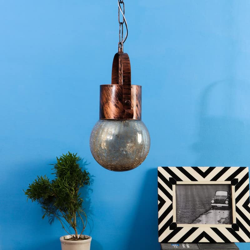 Image of ELIANTE Metal Hanging Light Copper Pendant Light for Living Room, Bedroom, Dining Room, Kitchen | 3 Years Warranty | Free - LED LAMP
