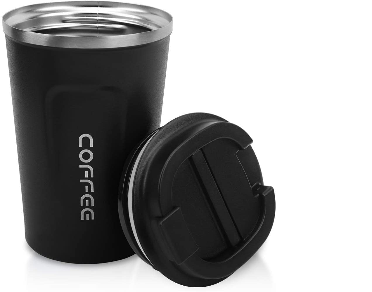 M&I Tumbler 17 OZ Stainless Steel Vacuum Insulated Travel Mug, Double Walled Travel Coffee Cup Water Cup with Leakproof Lid for Hot & Cold Beverage-Pink-510ml. (BLACK)