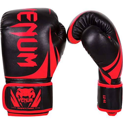 Venum Challenger 2.0 Boxing Gloves - Black/Red - 16-Ounce
