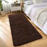 smiry Hochflor Weich Teppich Flauschig Waschbar Anti Rutsch Unterseite Moderner Kuscheliger Teppiche fürs Flur, Wohnzimmer, Kinderzimmer, Schlafzimmer   Kaffee, 80 x 150 cm