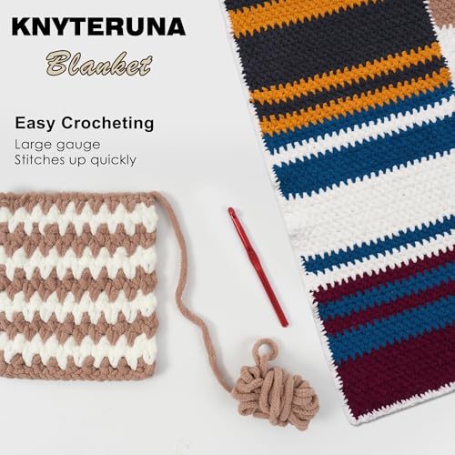 Image of #6 Super Bulky Blanket Yarn for Crocheting - 4 Skeins(Each 10.5oz /300g, 220yds /201m), Chunky Chenille Thick Plush Big Soft Yarn for Crocheting Knitting Blankets, Light Coffee