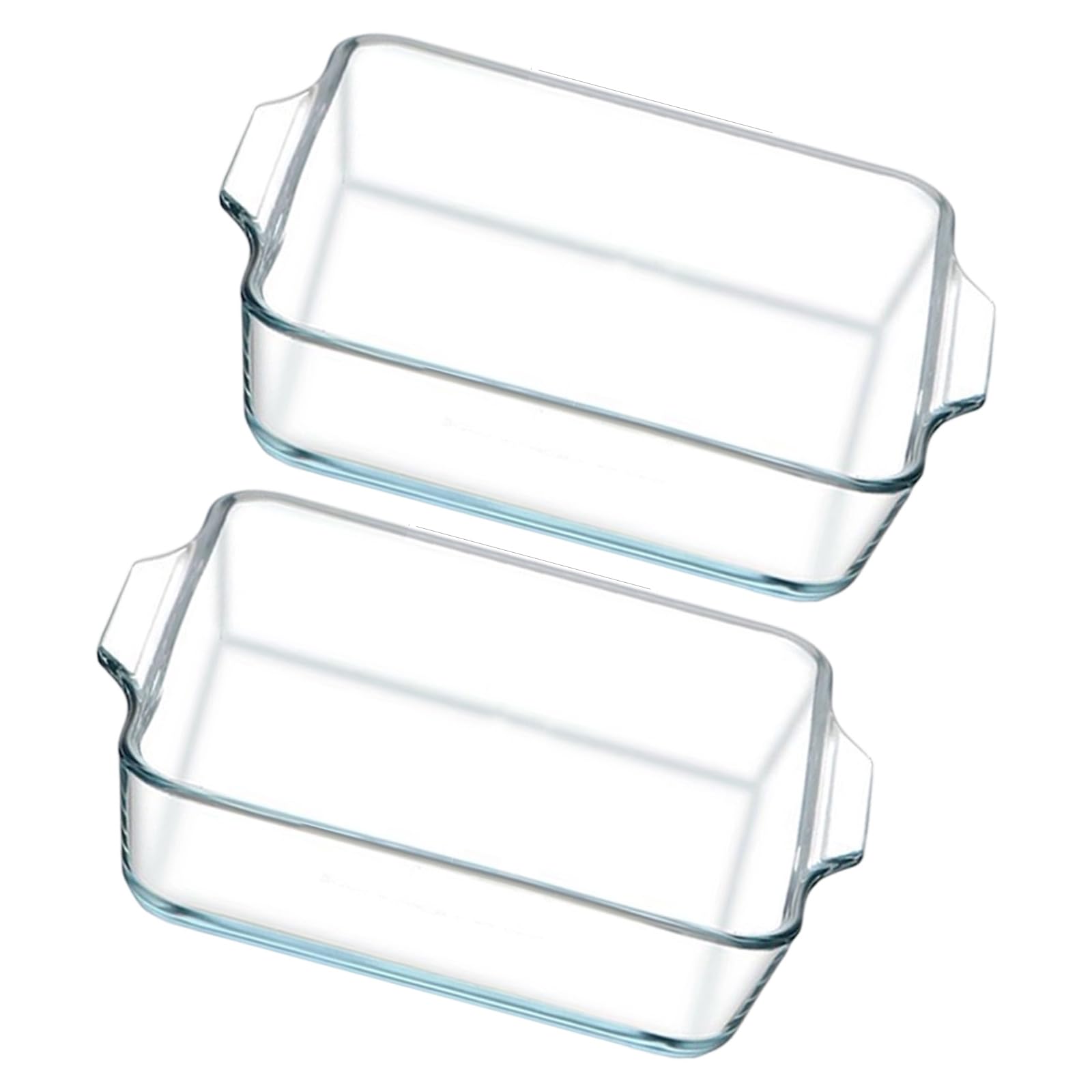 Xinsheinelry 2Pieces Clear Glass Cookware Set Microwave Serving Dishes Suitable for Oven and Serving with Nonslip Handle Clear Bakeware for