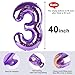 60 Balloon Numbers, Happy 60th Birthday Decorations for Men Women, Purple Number 60 Balloons Party Decorations for Wedding, Celebration Party, Graduations