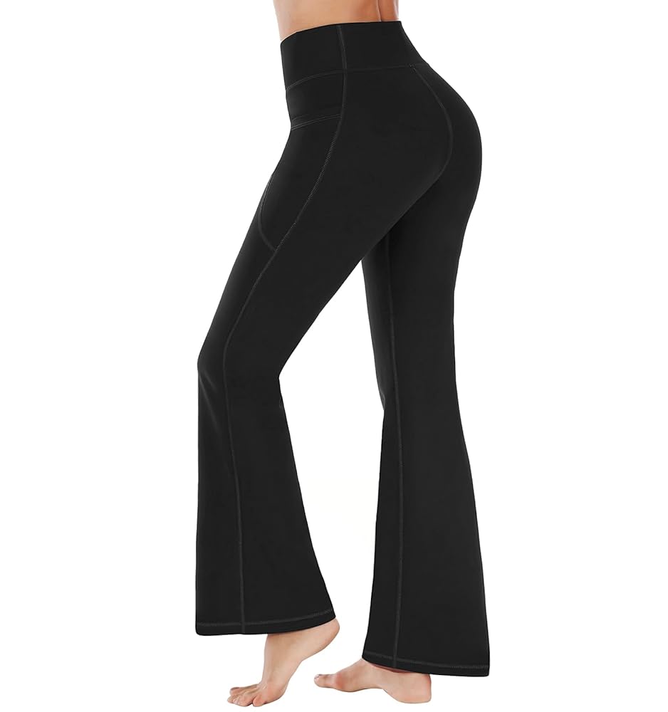 Leggings Donna Push Up Vita Alta - Pantaloni Svasati Per Yoga E Palestra - Foto 2