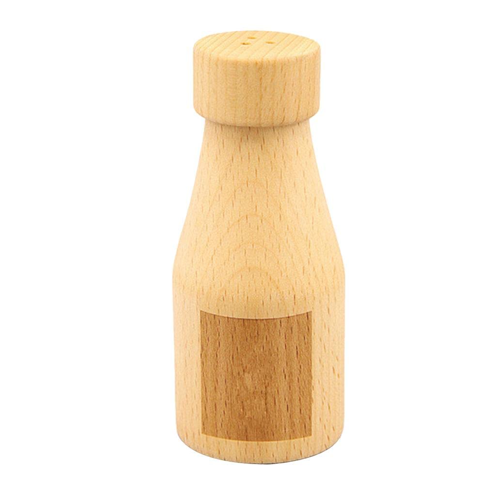 Merishopp Creative Wine Bottle Shape Wooden Toothpick Holders Dispenser Light Color-image-18