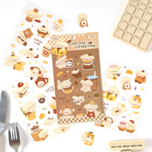 Image of 128Pcs Cute Pets for Scrapbooking,Self-Adhesive Transparent Cute Pets Scrapbook Supplies Journaling Supplies for Adult Card Making Letters DIY Water Bottle Cards Decoration