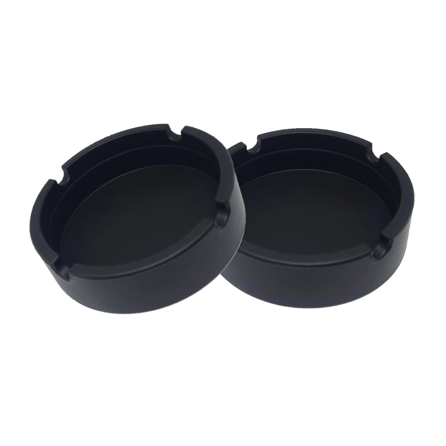 2 Pcs Silicone Ashtrays,Black RoundHeat Resistant Home Office Decoration Ashtrays,Unbreakable & Easy to Clean Ash tray for Indoor or Outdoor