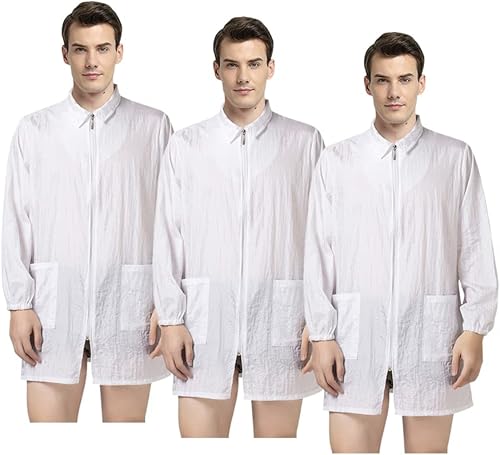 Miniatura 10 de TOPTIE Paquete de 3 batas de manga larga para estilista de peluquería, peluquería para peluquería y peluquería para peluquería para salón