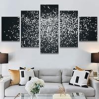 SIGNWIN 5 Panel Canvas Wall Art Modern Art Abstract Contemporary Edgy Mixed Media Multicolor Patterns for Home Decorations Ready to Hang - 60