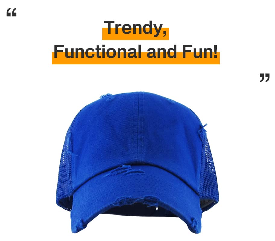 Image of KBETHOS Vintage Washed Distressed Cotton Dad Hat Baseball Cap Adjustable Polo Trucker Unisex Style Headwear