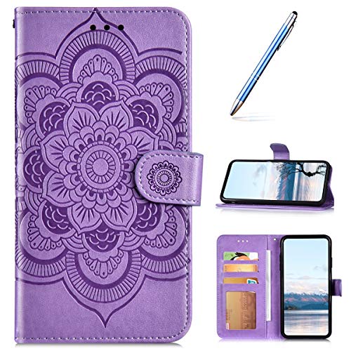 Robinsoni Case Compatible with Huawei Honor 20 Phone Case Wallet Huawei Honor 20 Leather PU Phone Cover Shockproof Kickstand Case Flip Note Book Style Phone Cover Heavy Duty Case Hard Case Purple