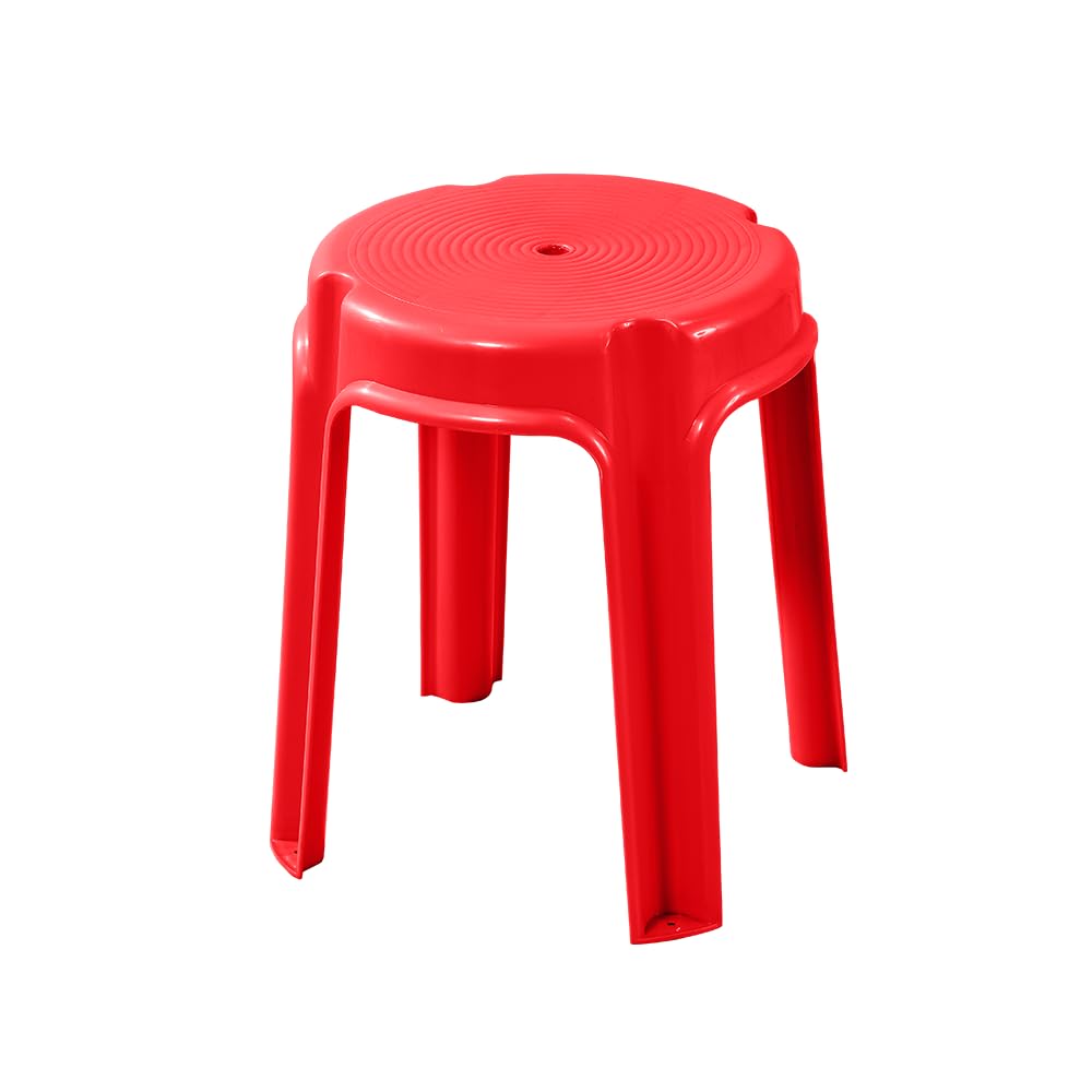 Furniture Palstic Round Stool Outdoor & Cafeteria Stool (1, Bright RED)-image-17