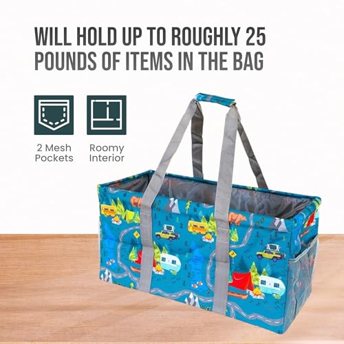 Image of Extra Large Utility Tote Bag - Oversized Collapsible Pool Beach Canvas Basket