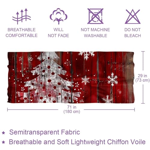 Silk Scarves for Women,Long Lightweight Shawls for Women,Christmas Snowflakes Tree3