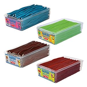 Haribo Balla Stixx Set (voorheen Balla Balla), rubberbeertjes, wijnrubber, 4 soorten, 4 x 1125 g