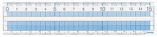 Raymay Fujii AJH158 Ruler, Easy to Read Grid Ruler, 5.9 inches (15 cm), 1 Piece