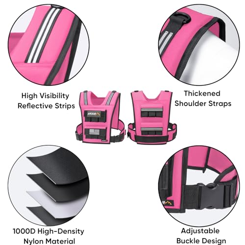 Image of APEXUP Adjustable Weighted Vest Men 20lbs /30lbs /40lbs Weights with Reflective Stripe, Weight Vest Woman Workout Vest for Strength Training Running Walking