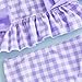 Multitrust Baby Girl Long Sleeve Swimsuit Ruffled Plaid Rash Guard Bikini Set Bathing Suit Toddler Girls Beach Swimwear Sunsuit (Purple, 2-3T)