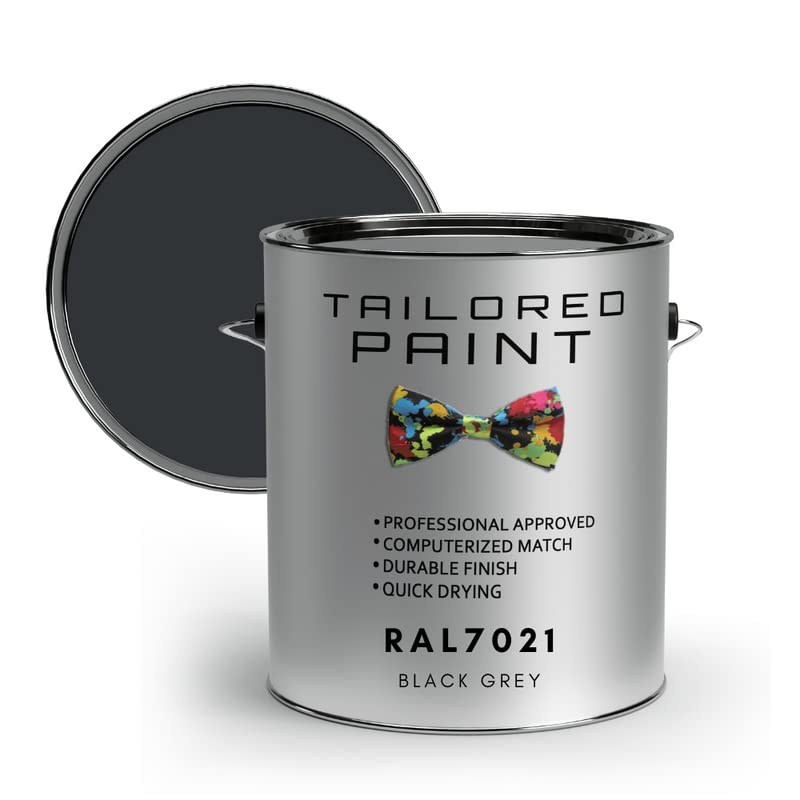 RAL7021 Black Grey 100ml Direct To Metal 1k Brush or Spray On Paint Gloss Smooth Finish Exterior & Interior (All-in-One Primer, Undercoat & Topcoat - Corrosion & Rust Resistant)
