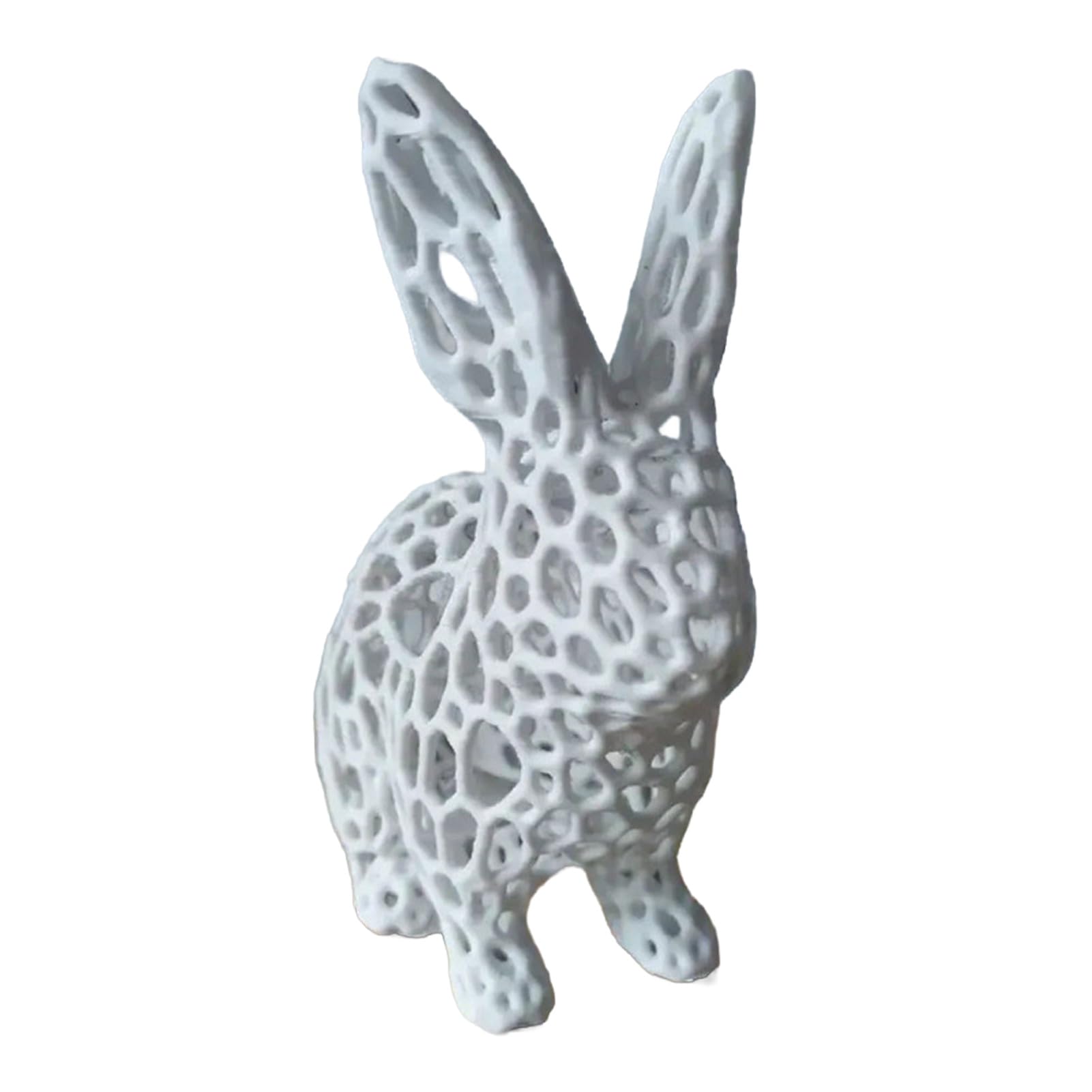Virelynx Easter Hollow Bunny Figurine – 3D Printed Rabbit Statue for Home Office Table Bookshelf, Spring Party Supplies