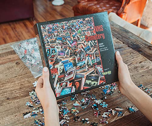 Horror VHS Cemetery 1000-Piece Jigsaw Puzzle, Multi-color, 28 x 20 inches - Image 4