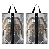 VUSIGN Travel Shoe Bag, Water-Resistant Shoe Pouch for Gym and Sport, Odor-Resistant Soccer Cleats Bag (Gray, 2-Pack)