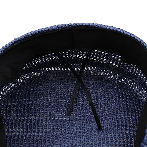 Summer Newsboy Hats For Women Mesh Croche Straw Visor Berets Fiddler Cap Stylish Beach Paperboy Hat (Navy Blue), One Size #TOP4