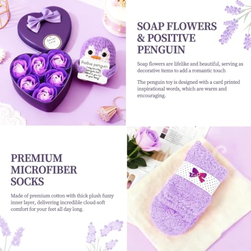 Miniatura 5 de Uniane Regalos Para Mujeres, Regalo De Cumpleaños, Regalo De Cumpleaños, Juego De Regalo Incluye Taza Aislada, Día De San Valentín, Día De La Madre, Navidad, Ideas De Regalo Para Mamá Hermana Lila