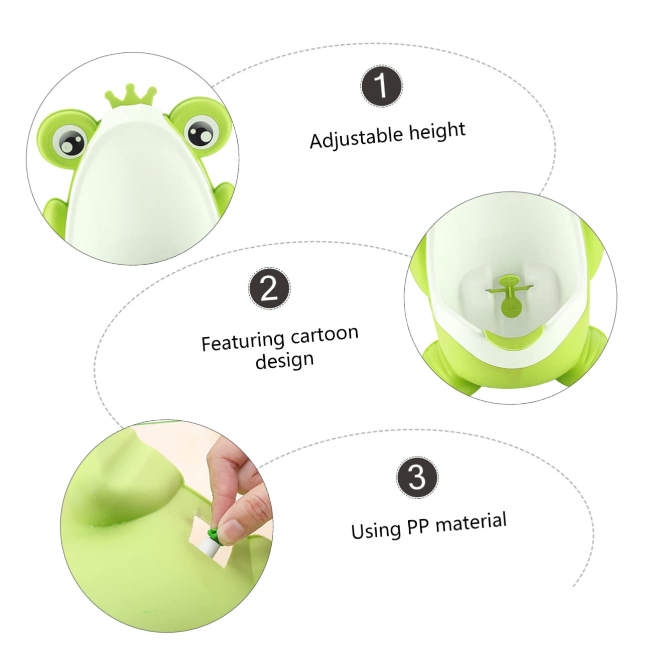Orinal Infantil de Pared Ajustable en Altura, Pp Verde