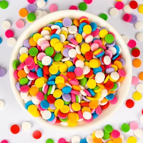 Twisweet Regenbogen Streusel 130g, Essbare Konfetti-Streusel zur Tortendeko | Bunte runde Zuckerstreusel für Torten, Cupcakes, Kekse und Eis; ideal für Geburtstage, Kinderpartys un