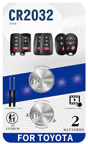 Toyota Key Fob Battery Replacement Kit,CR2032 3V Lithium Batteries,for Toyota RAV4 Camry Corolla Highlander Prius Sienna Tacoma Tundra 4Runner Avalon CHR Sequioa Supra GR86 Smart Remote Battery