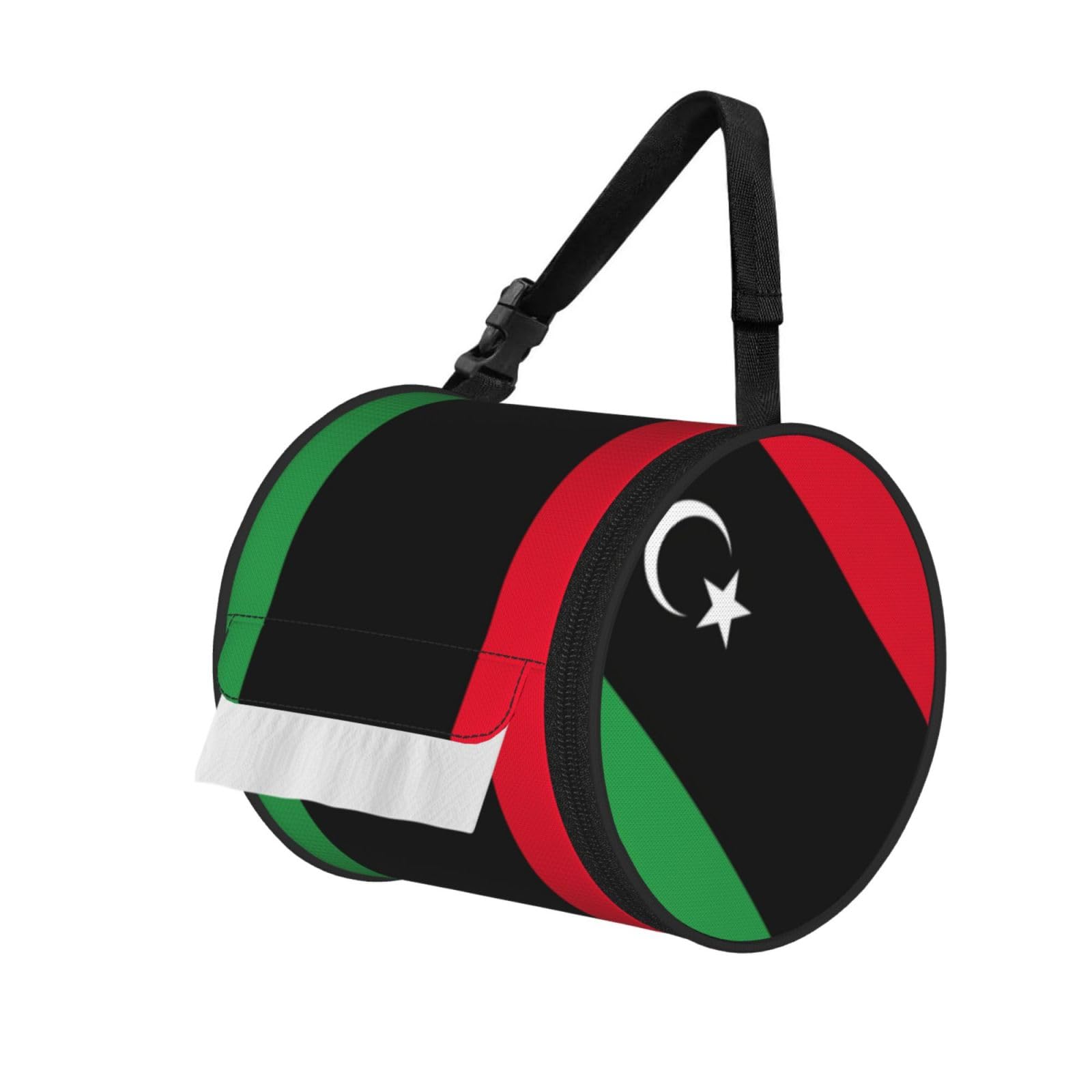 Libyan Flag Print Fashion Tissues Organizer Box, Hanging Tissue Holder For Purse Coins For Car Office Daily Outing